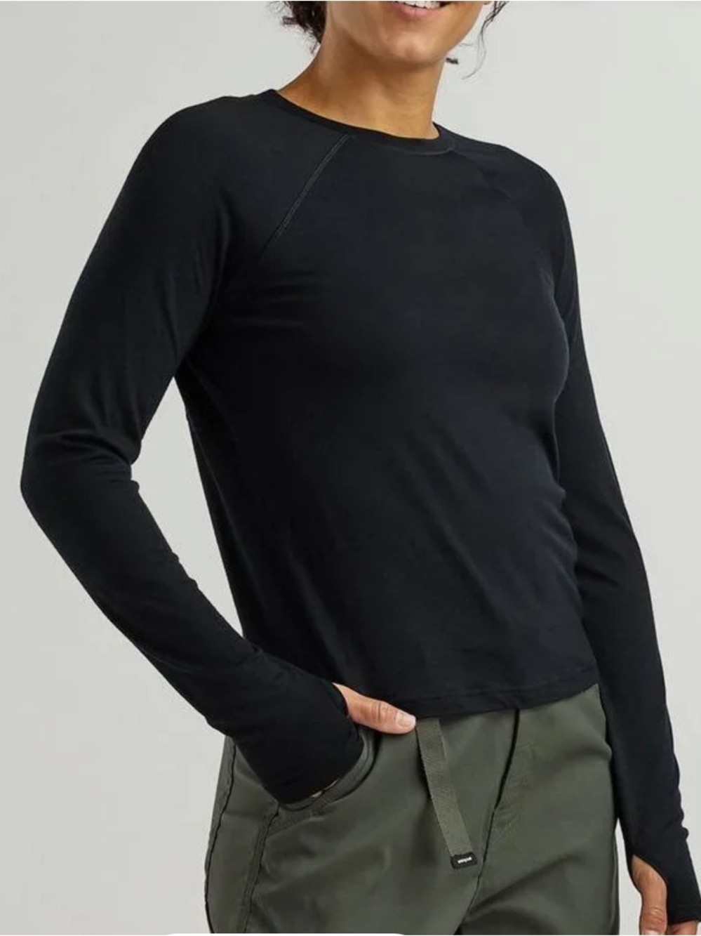Title Nine Firebyrd Long Sleeve Tee Baselayer Black Medium